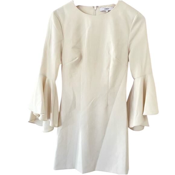 Likely Mallory Flounce-Sleeve Mini Dress in White Bridal Size 4 Gently Used - Picture 3 of 6